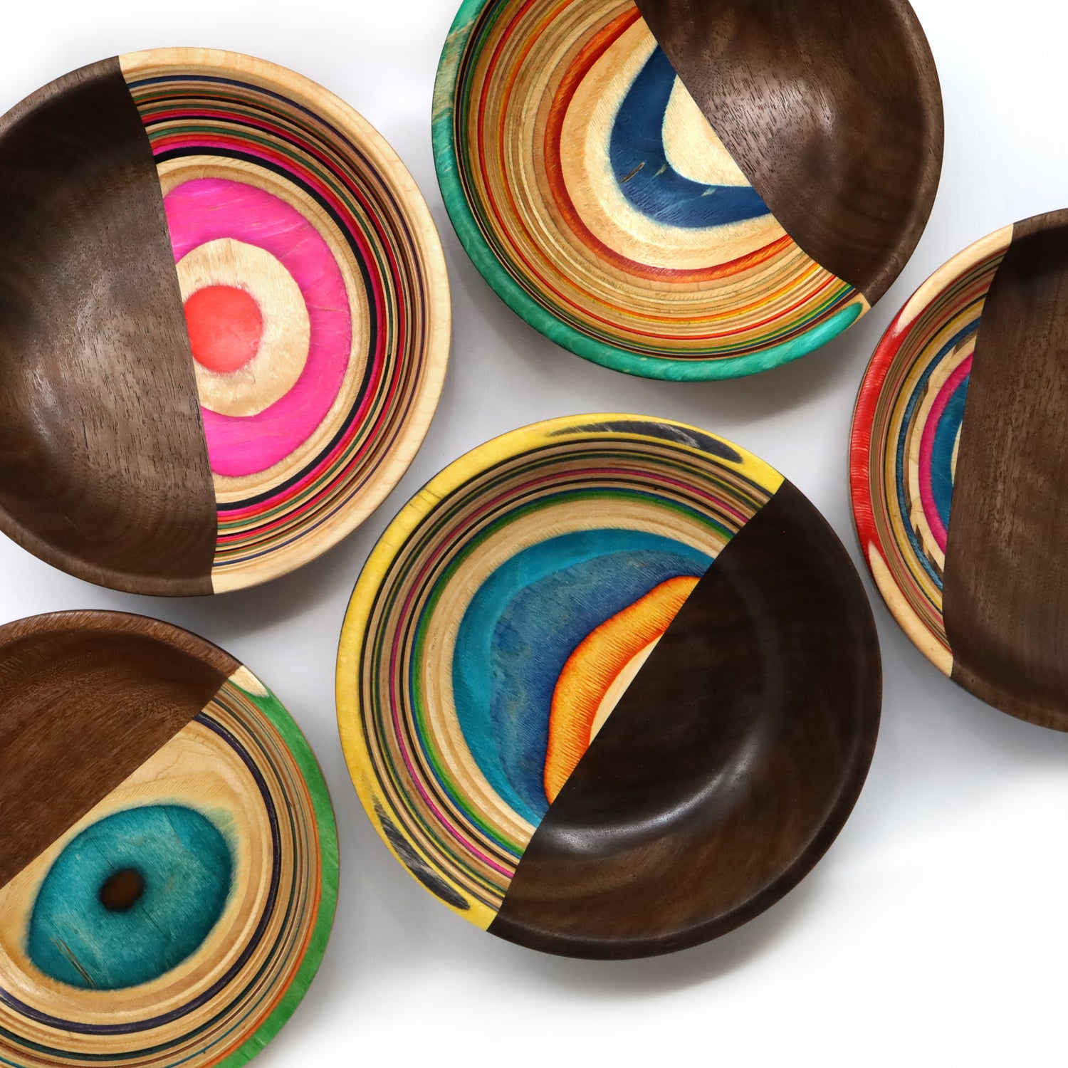 MIXED WOOD ART BOWLS