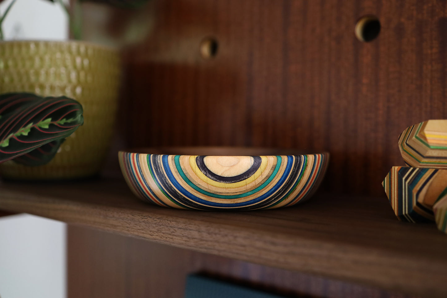 SKATEBOARD & WALNUT ART BOWL