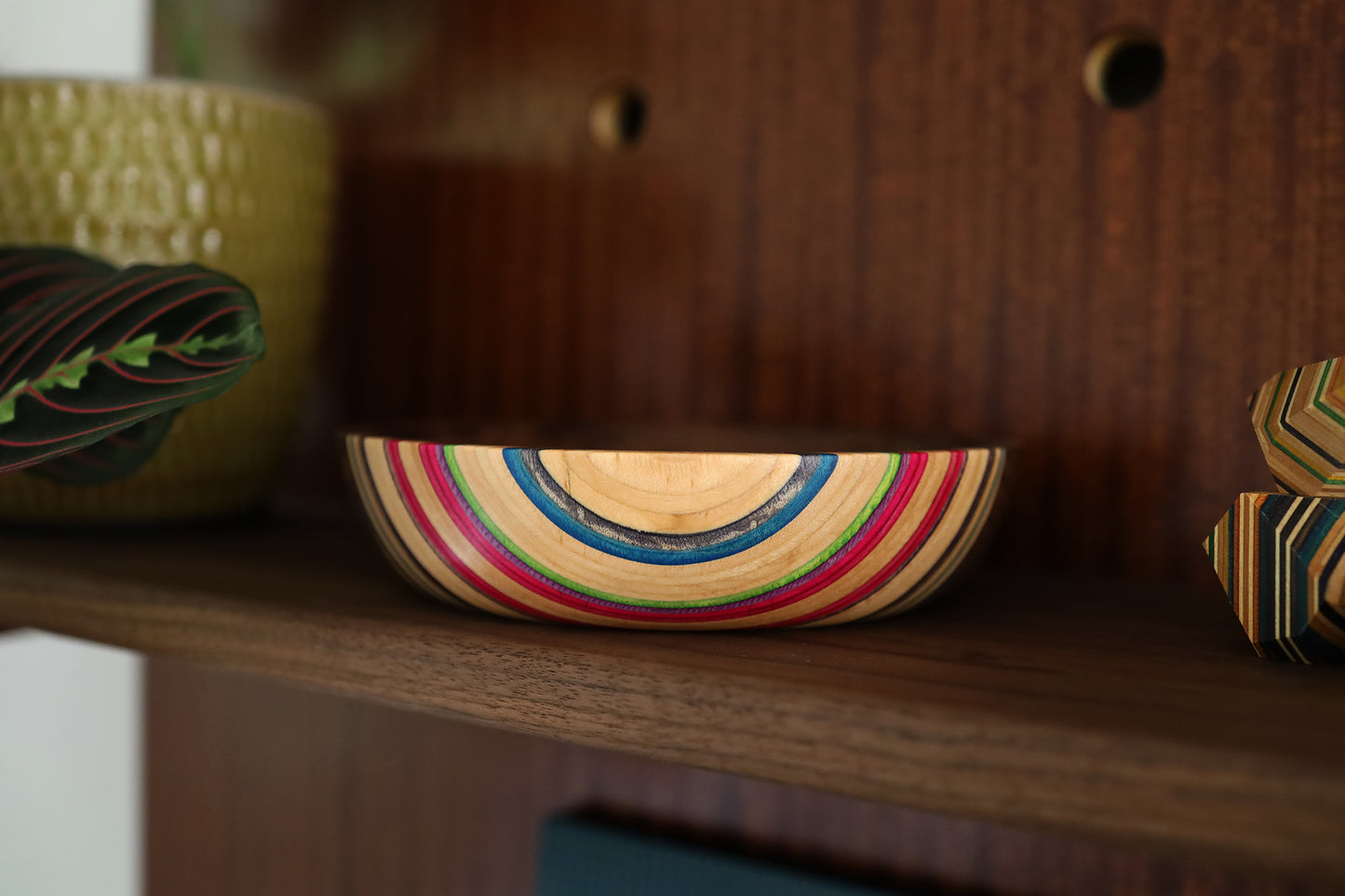 SKATEBOARD & WALNUT ART BOWL