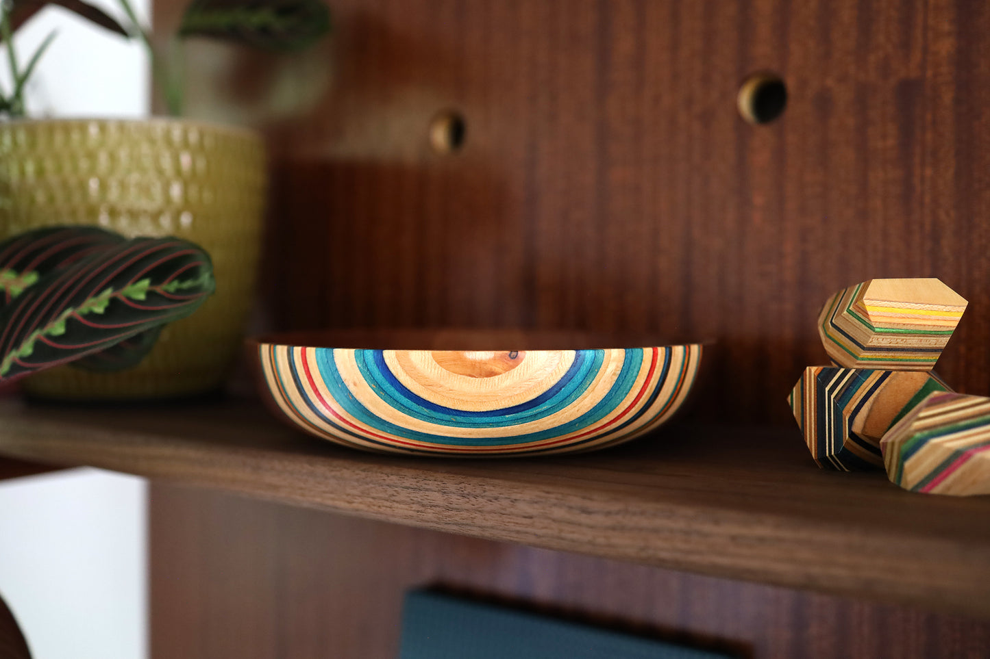 SKATEBOARD & WALNUT ART BOWL