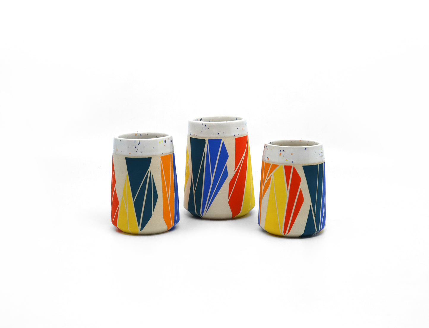 SET OF 3 SMALL CERAMIC VASES #18