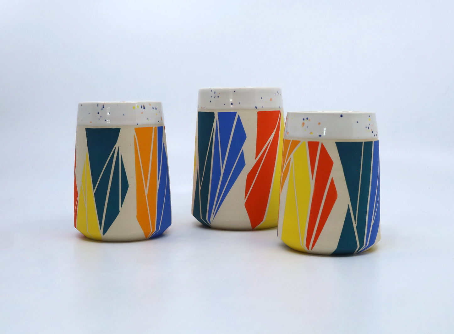 SET OF 3 SMALL CERAMIC VASES #18