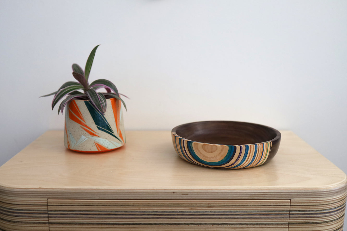 SKATEBOARD & WALNUT VALET DISH