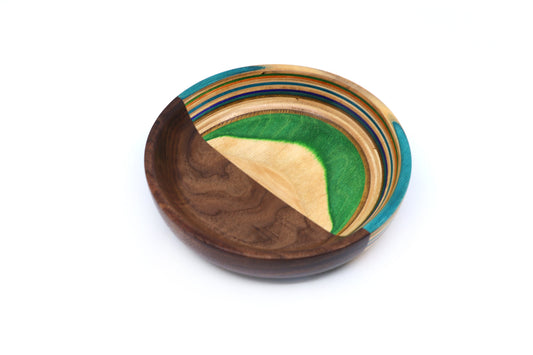 SKATEBOARD & WALNUT ART BOWL