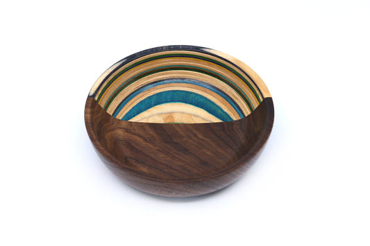 SKATEBOARD & WALNUT ART BOWL