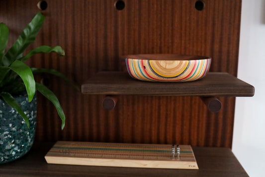 SKATEBOARD AND SAPELE ART BOWL