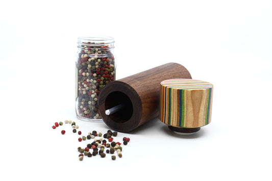SKATEBOARD & WALNUT PEPPER MILL