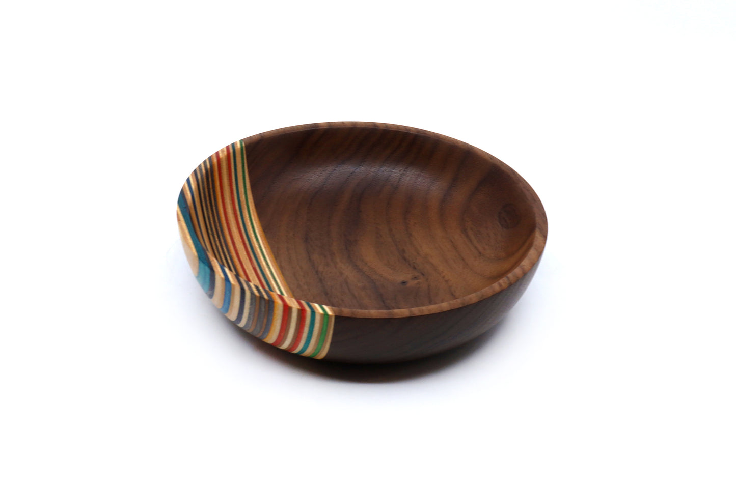 SKATEBOARD & WALNUT ART BOWL