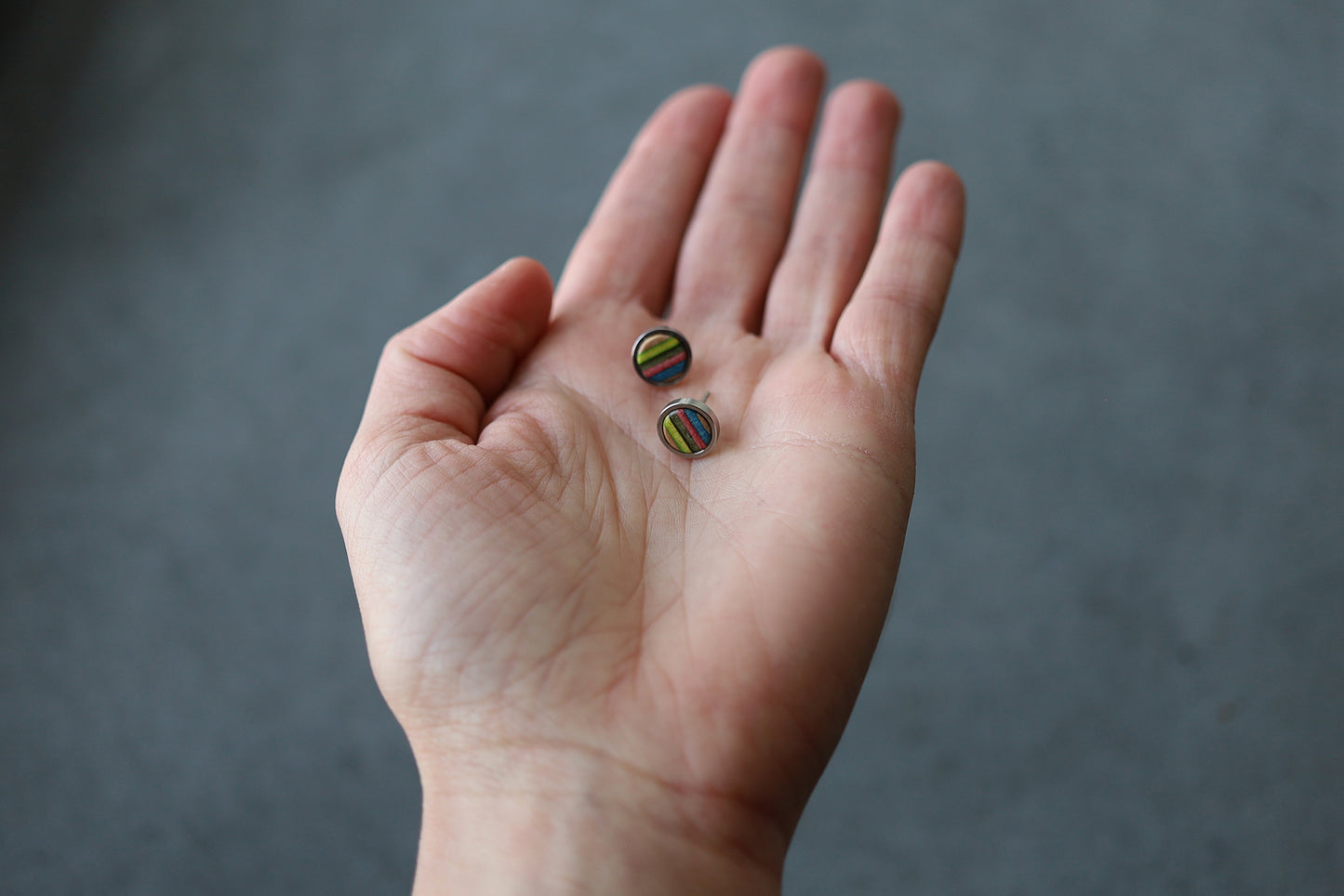 SMALL ROUND STUD EARRINGS