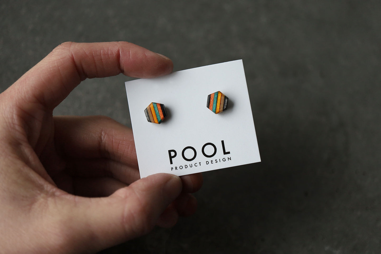 HEXAGON STUD EARRINGS