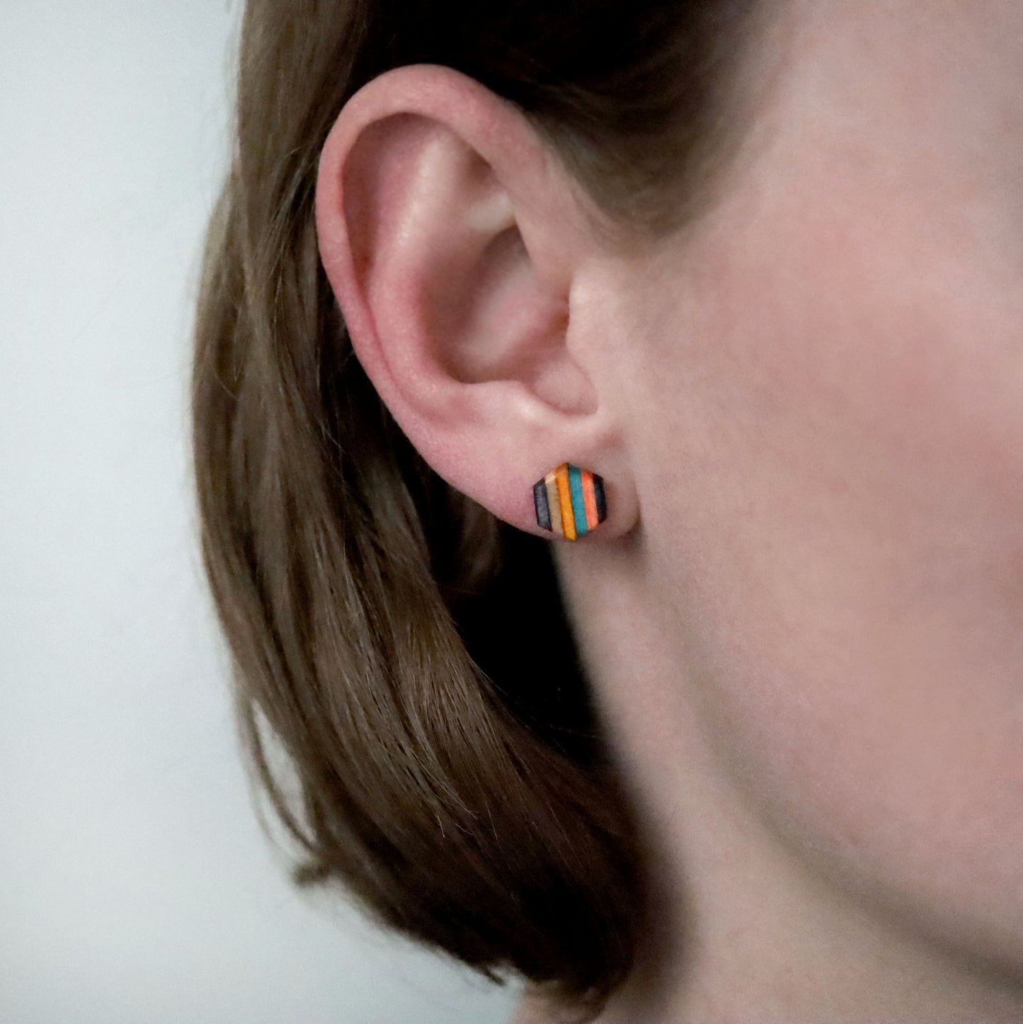 HEXAGON STUD EARRINGS