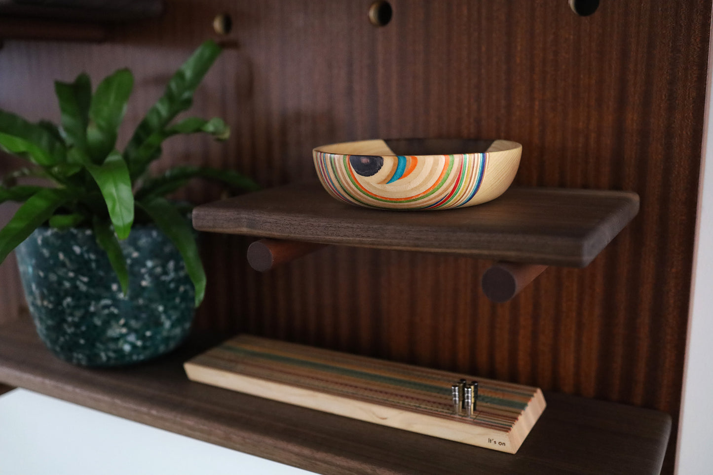 SKATEBOARD & MIXED WOOD VALET DISH