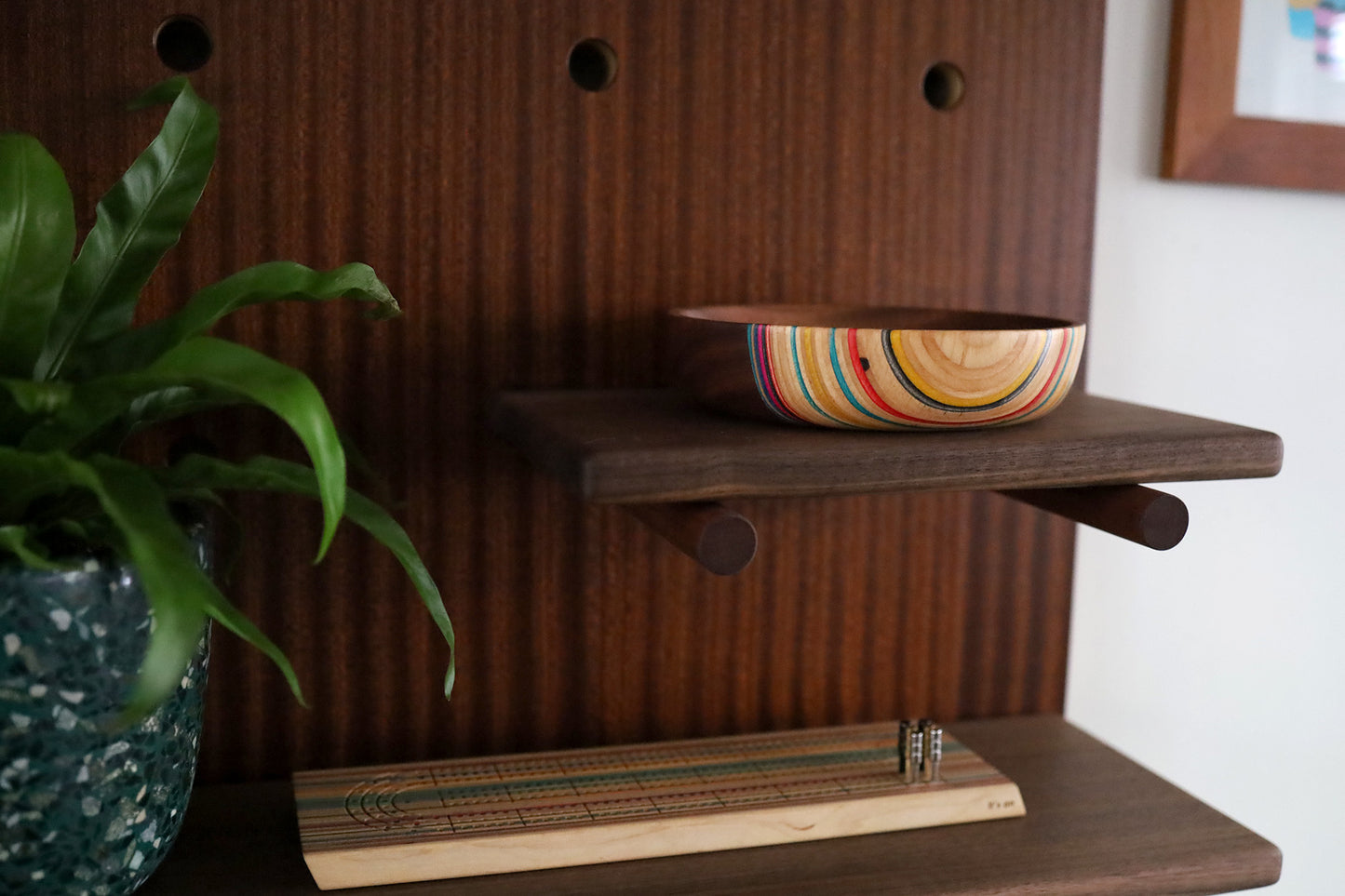 SKATEBOARD AND SAPELE DISH