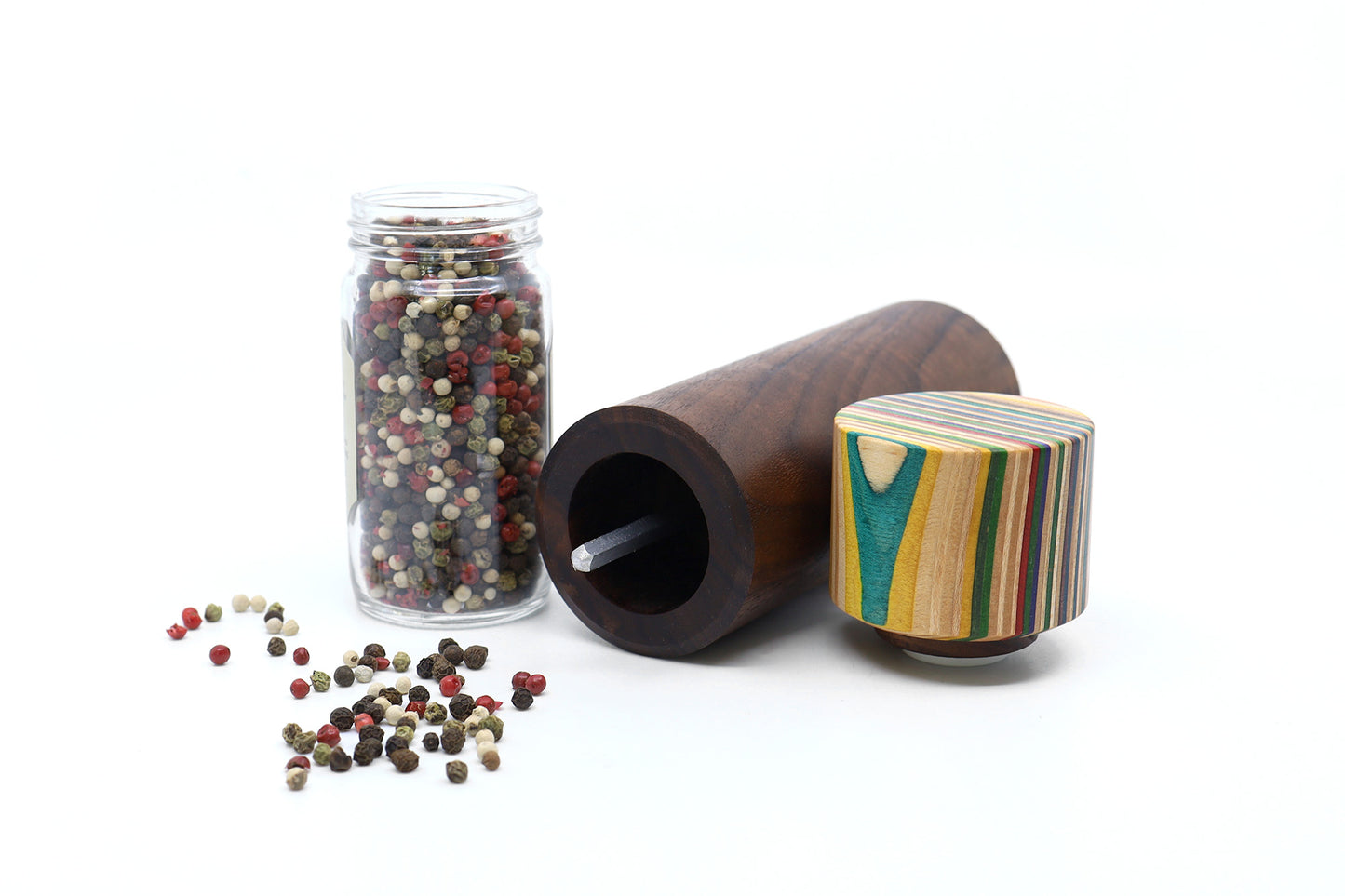 SKATEBOARD & WALNUT PEPPER MILL