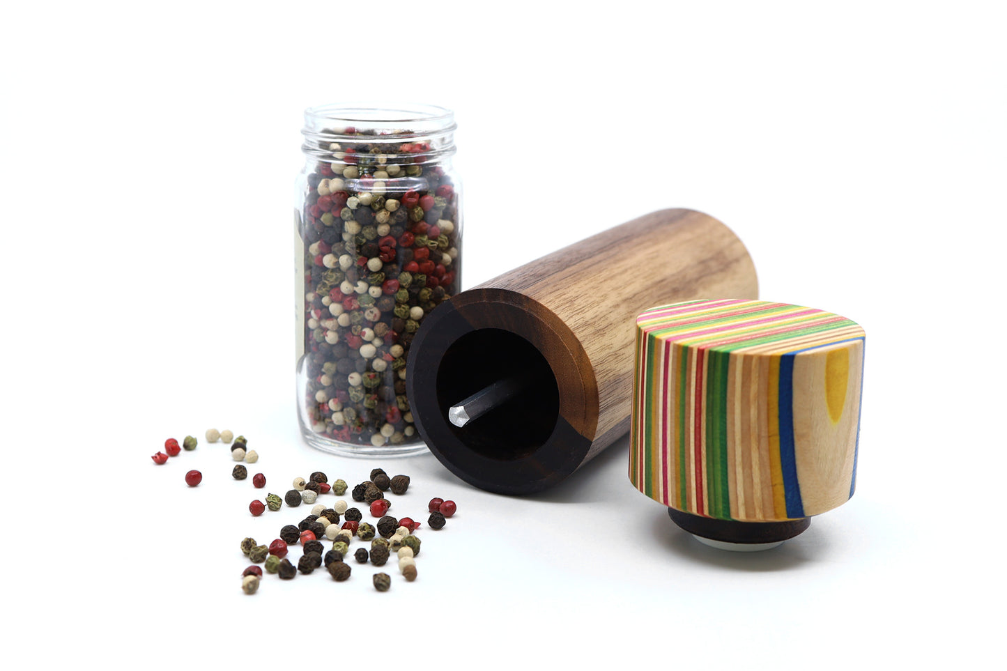 SKATEBOARD & WALNUT PEPPER MILL