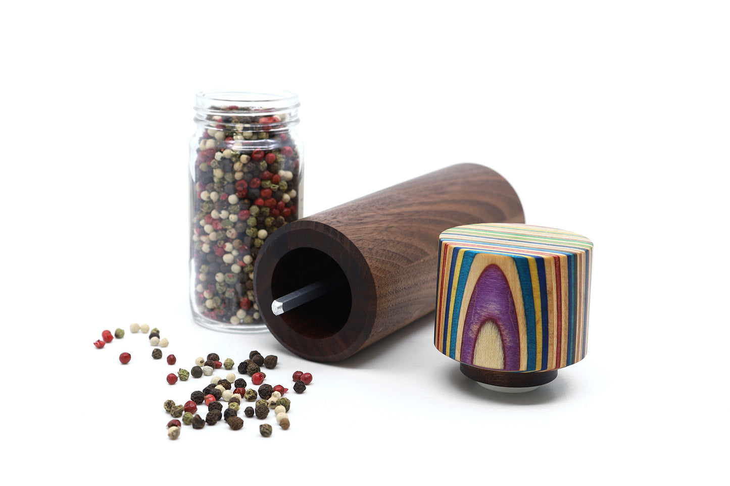 SKATEBOARD & WALNUT PEPPER MILL