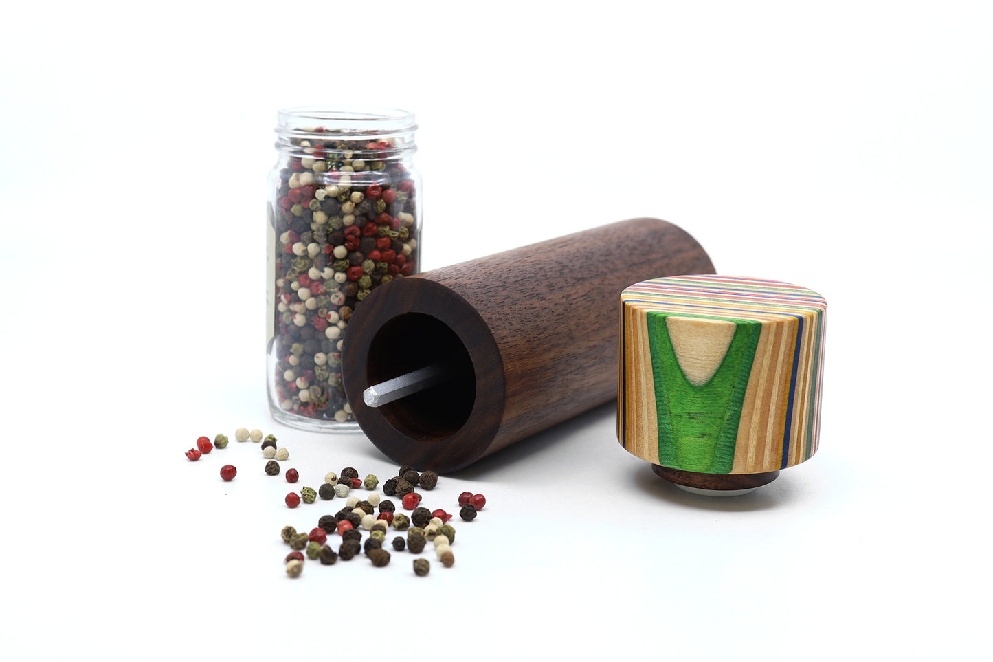 SKATEBOARD & WALNUT PEPPER MILL